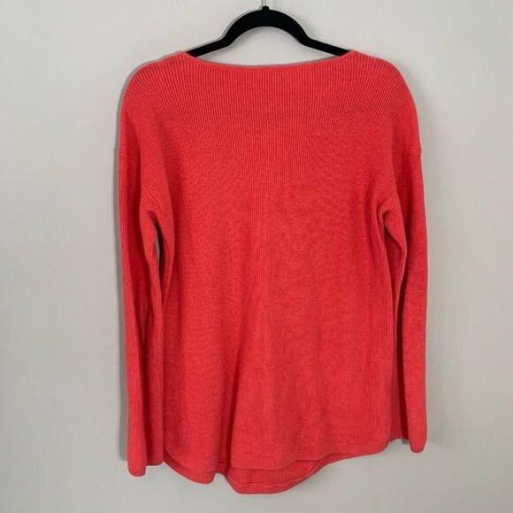 Talbots rib knit cotton blend long sleeve crewneck pullover sweater - Picture 7 of 10